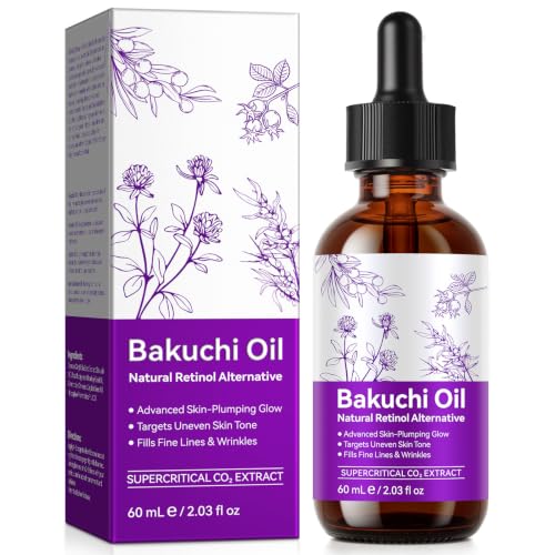 Bakuchi Seed Facial Oil with Rosehip, Jojoba &amp; Sea Buckthorn Oils, Botanical Face Oil for Dry &amp; Dull Skin, Lightweight Moisturizing Facial Serum, Fast Absorbing Daily Skin Care, 60ml / 2.03 Fl Oz