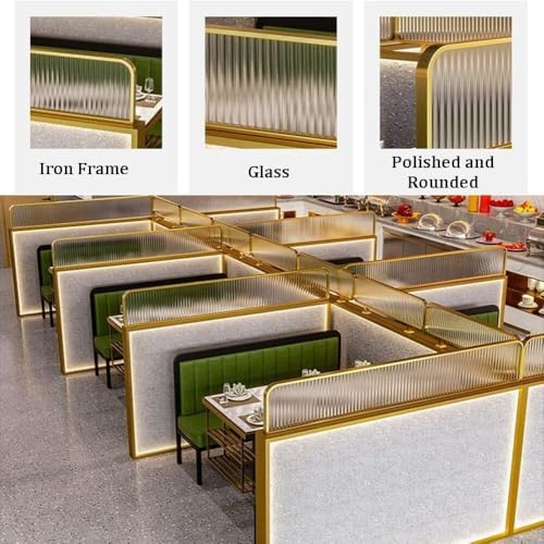 Divisor de panel de privacidad de hierro para escritorio, oficina y comedor, separador de mesa, 20 x 60 cm, elegante diseño Schwarz para una mayor privacidad