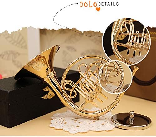 ミニチュア楽器 フレンチホルン ゴールドホーム家具 (15cm 1/4)