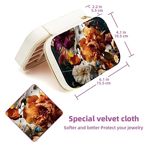 Joyero de viaje floral en terciopelo para llevar tus aretes con estilo 6