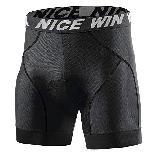 NICEWIN Pantaloncini Ciclismo Uomo 3D Gel Imbottitie Pantaloni Corti da Bicicletta da Uomo Traspiranti Antiscivolo Antiurto Intimo Mutande