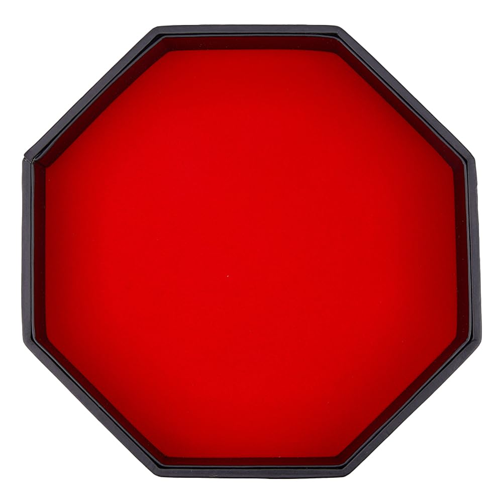 DICOSMETIC 1Pc Dice Tray Wood Imitation PU Leather Dice Rolling Holder Octagon Storage Tray Black Red Dice Mat for RPG DND Table Games Holiday Party Accessories