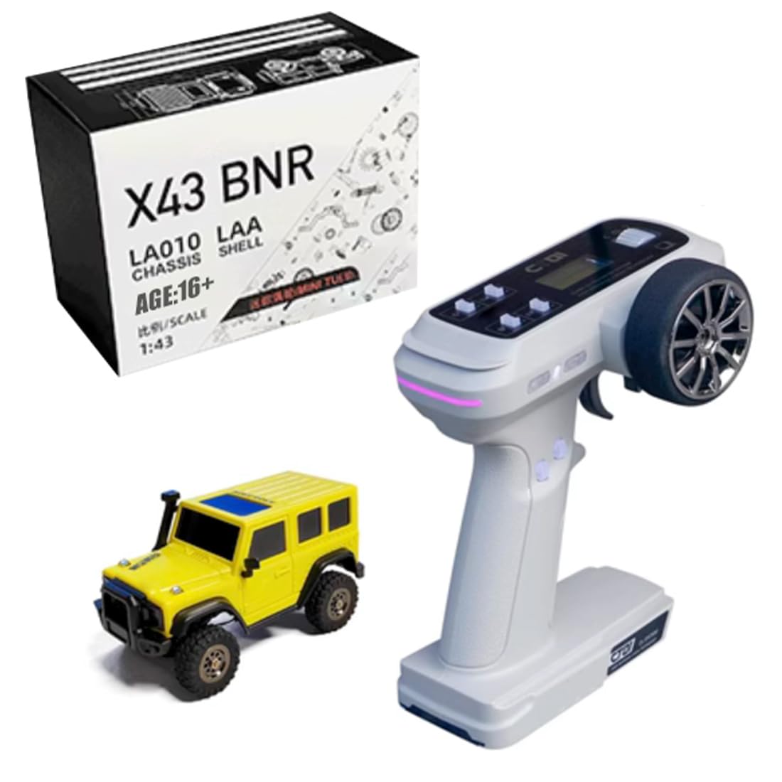 LDARC X43 RC Mini Crawler, vehículo todo terreno de control proporcional a escala 1:43, 2.4G, aventura en interiores y exteriores, regalo para coleccionistas y entusiastas (versión RTR