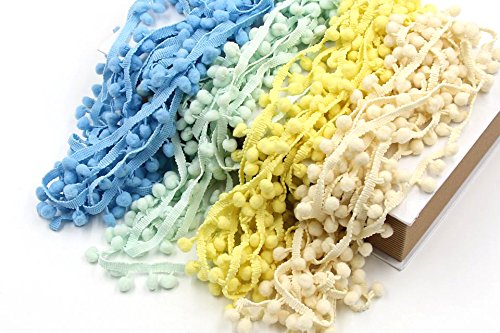Yalulu Mini Pom Pom Trim Ribbon - 20 Yards Dark Red Ball Fringe For Sewing, Pillows, Curtains, DIY Decor - View #10