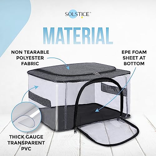 Image of SOLSTICE Storage Box for Clothes of Plastic (44 x 32 x 24 cm) | Oraganisers Storage box for Cloth, Dresses, Saree, Lehenga. Pack of 2