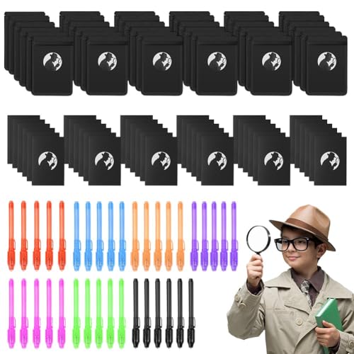 OSDUE Kit de Espía Detective de Niños,108 Piezas Kit Espía Juego Detective de Niños Piñatas con Cuaderno y Bolígrafo UV,Juguetes Detectives para Una Fiesta de Cumpleaños Detectives Juegos de rol.