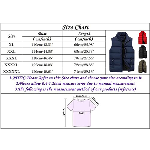 OBiQuzz Gewatteerd vest voor heren, 4XL, winter, donsvest, opstaande kraag, vest, regular fit, sportvest met zakken, mouwloos, gewatteerde jas, overgangsjas, vissersvest, licht vest, outdoor vest - Image 4