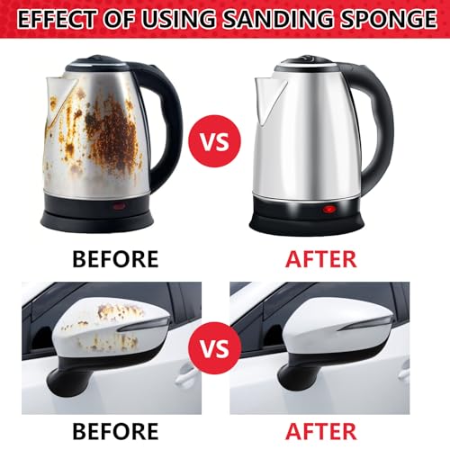 MOGRQAP 32 Stück 800 Körnung Schleifschwamm Set, Flexibles Schleifpads 100 x 70mm Nass Trocken Schleifpapier Wiederverwendbare Handschleifblöcke für Holz Trockenbau Metall Polieren