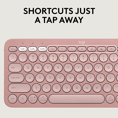 Image of Logitech Pebble 2 Combo, Wireless Keyboard and Mouse, Quiet and Portable, Customisable, Logi Bolt, Bluetooth, Easy-Switch for Windows, macOS, iPadOS, Chrome - Tonal Rose