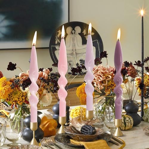 Bougies coniques roses de qualité supérieure pour décoration