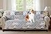 Large Sofa Protector Slipcover 78 Inch Pet Dog 3 Seat Couch Furniture Cover Patchwork Paris Print Reversible Quilted Layers, Enhanced Strap, Machine Wash Arm Chair Slip Cover Not Leather, Latte