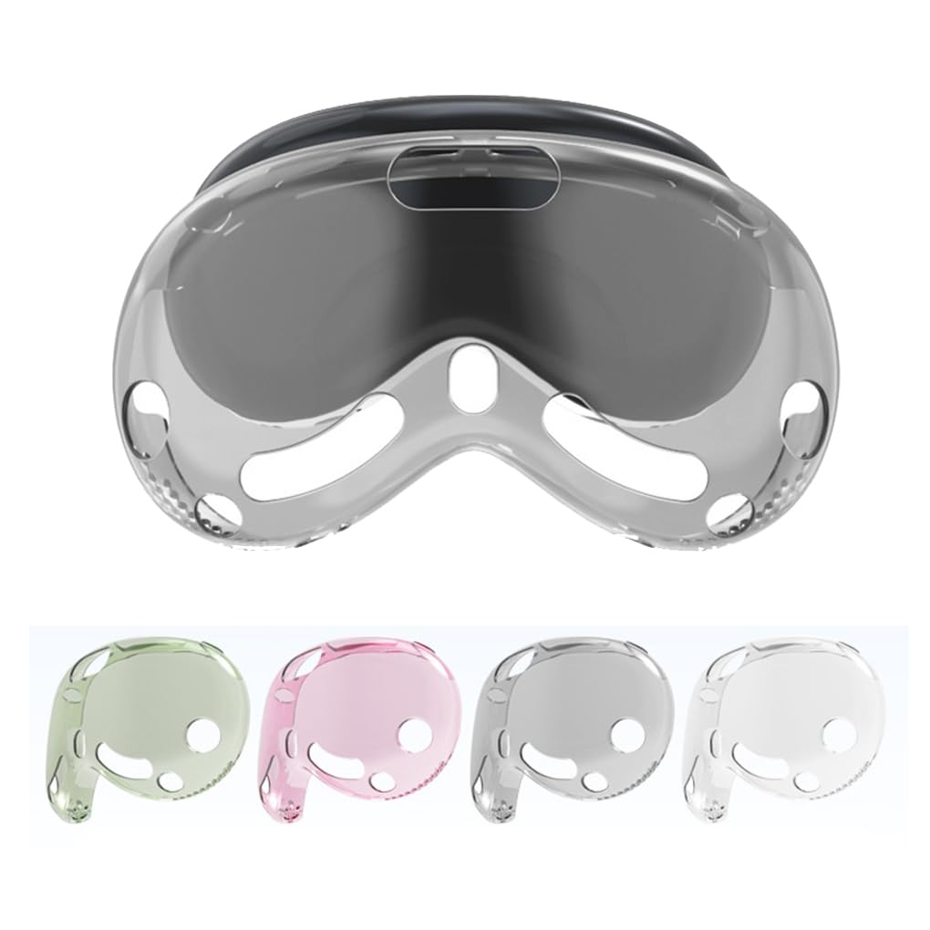 Coque de protection compatible avec Apple Vision Pro, coque transparente en TPU pour accessoires Vision Pro, protection d'écran pour casque de réalité virtuelle, coque anti-rayures (noir)