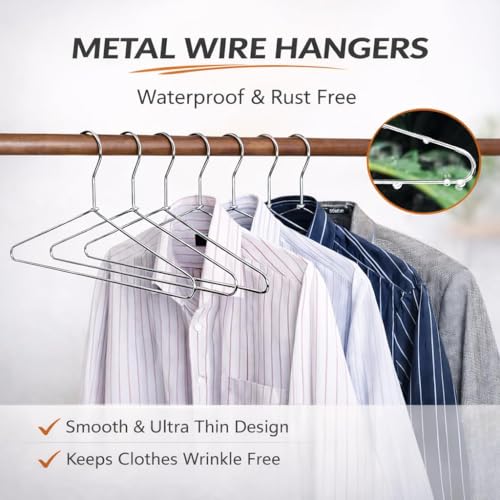 Image of Bindian 6 𝐏𝐜𝐬 Metal Cloth Hanger |Rust Free - 𝐔𝐥𝐭𝐫𝐚 𝐓𝐡𝐢𝐧 Hangers for Wardrobe & Closet Organizer Hangers for Clothes |Space Saving |Non Slip Grip & Smooth Finish |Lightweight & Durable