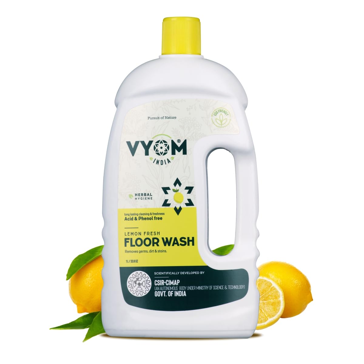 Vyom India Floor Cleaner Liquid, Lemongrass & Cedarwood Essential Oil Powered Eco Friendly Disinfectant Surface & Floor Wash Liquid, Child & Pet Safe, Herbal, Non Toxic & Plant based - 1Ltr (B093FNTP7K) Amazon Price History, Amazon Price Tracker