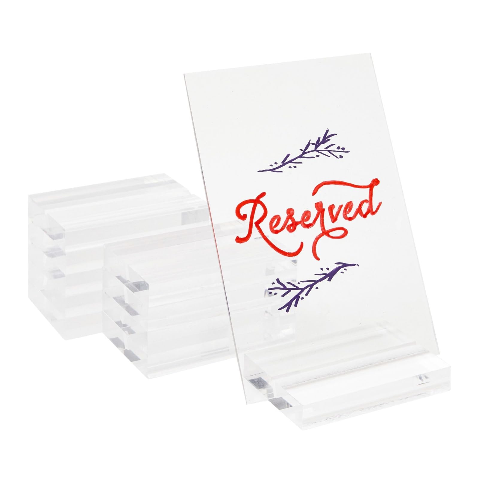 Support de numéro de table acrylique transparent mariage et marque-place de fête