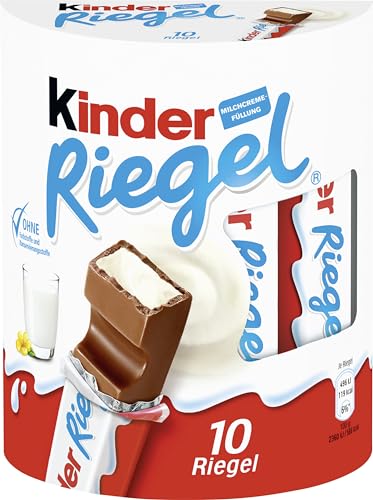 Kinder Riegel - 10 Einzelriegel, einzeln verpackte Schokoriegel, zartschmelzende Vollmilchschokolade mit Milchcremefüllung, ohne Farb- und Konservierungsstoffe – 210g 2