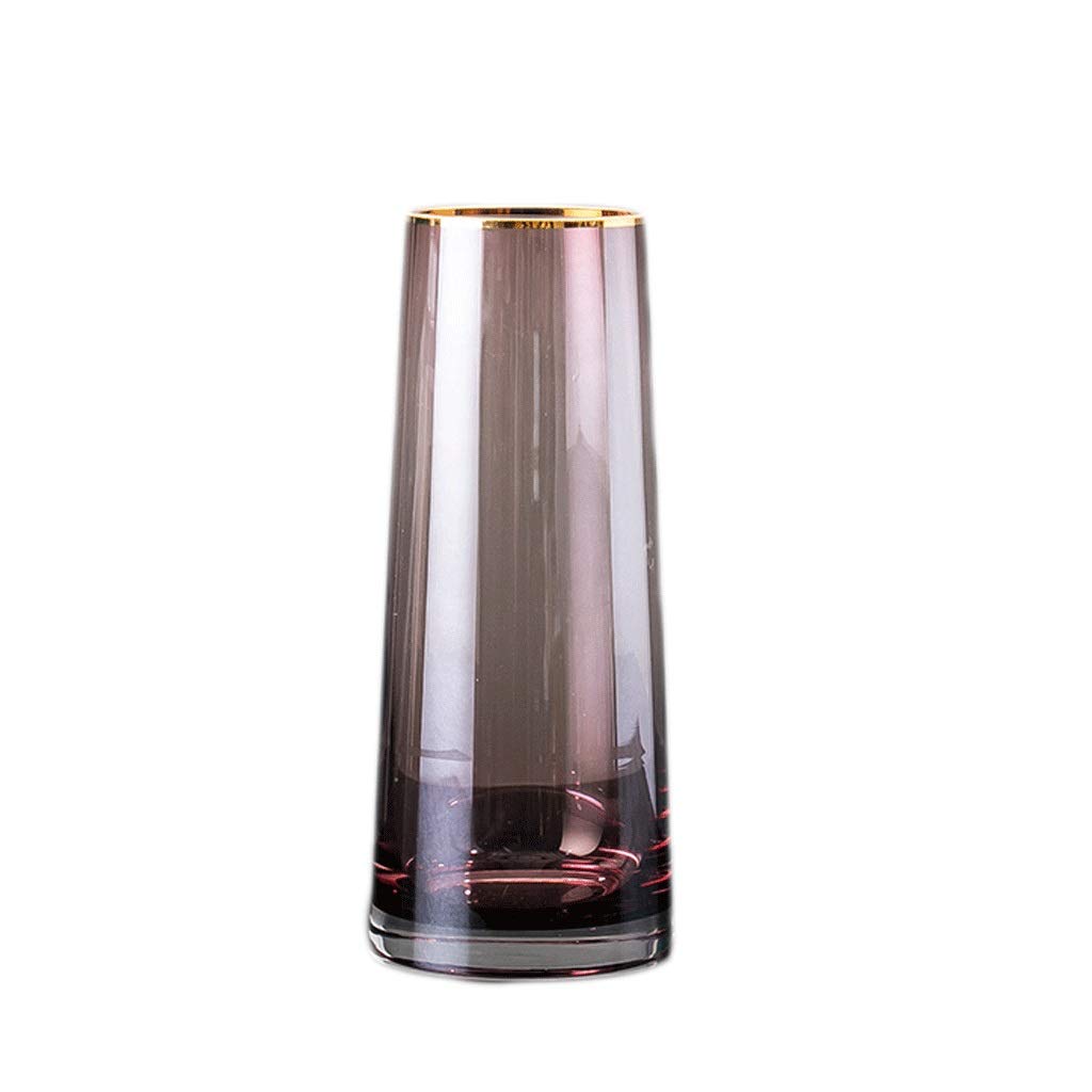 Vase en verre transparent haut de gamme et composition florale rouge