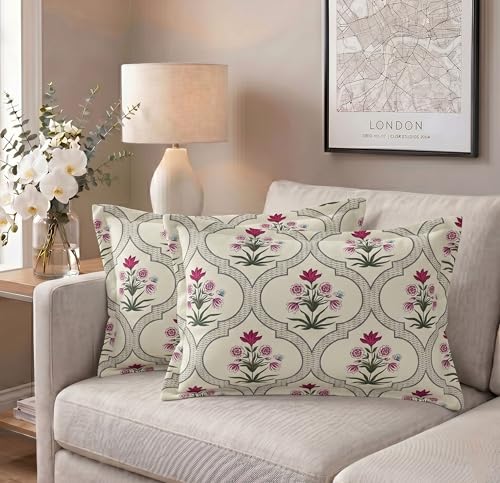 Image of VAS COLLECTIONS Cotton Pillow Cover Set of 2 (17x27 Inches) | Ultra Soft Breathable Pillow Cases for Bed | Skin Friendly, Fade Resistant & Comfortable Pillow Covers for Bedroom Decor (Rose White)