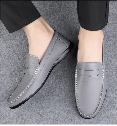 Fashion Men's Shoes Faux Leather Working Solid Color Heel Non Slip Anti-Slip Low Top Rubber Sole Shoe Slip-on3