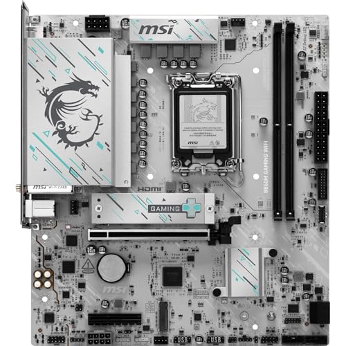 Image of MSI B860M Gaming WiFi Motherboard, mATX - Supports Intel Core Ultra Processors (Series 2), LGA 1851 - DDR5 Memory Boost 9066+ MT /s (OC), PCIe 5.0 x16, M.2 Gen5, Realtek 5G LAN, Wi-Fi 7