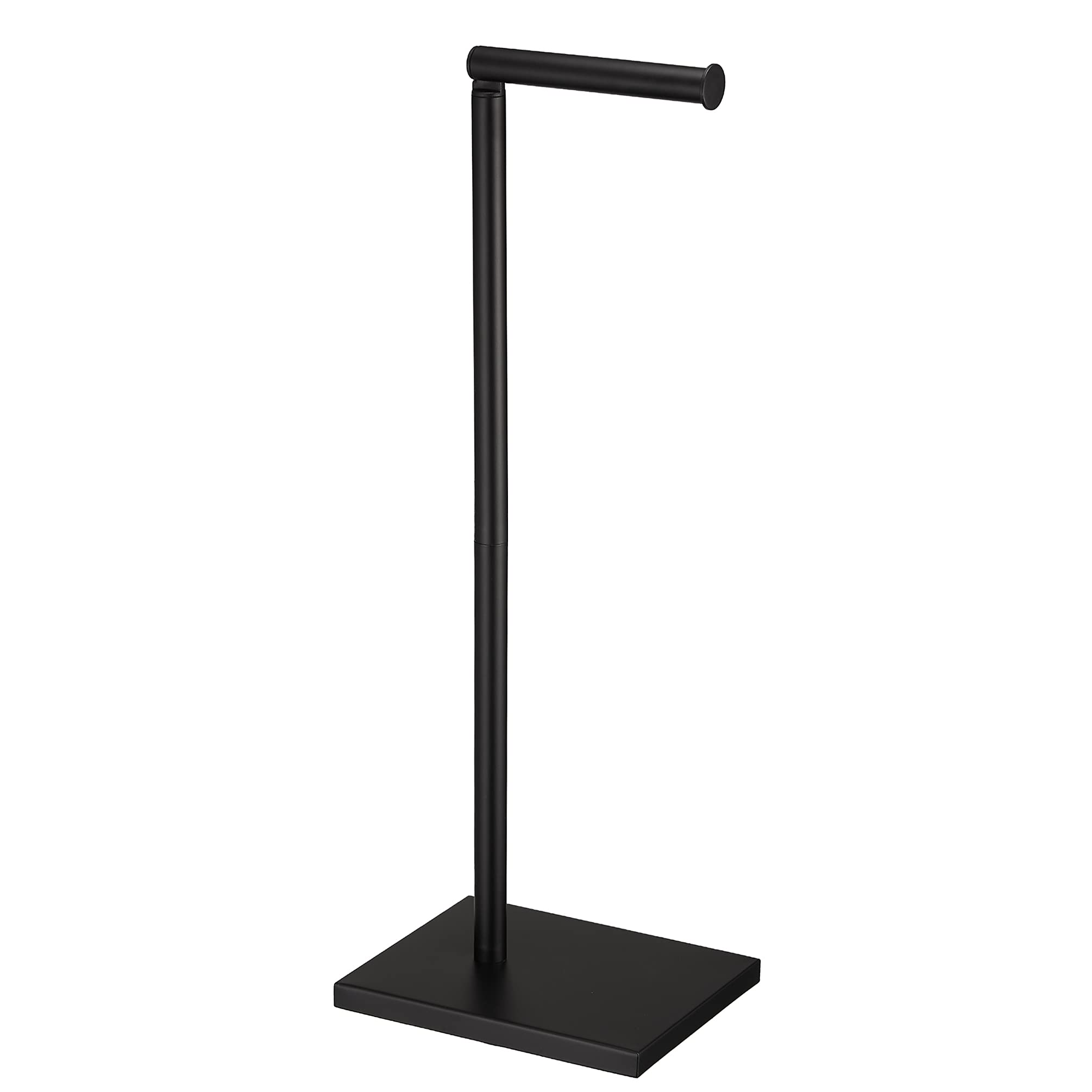 Photo 1 of Free Standing Bathroom Toilet Paper Holder Stand with Reserve, Stainless Steel Pedestal Tissue Roll Holder, Black DECLUTTR