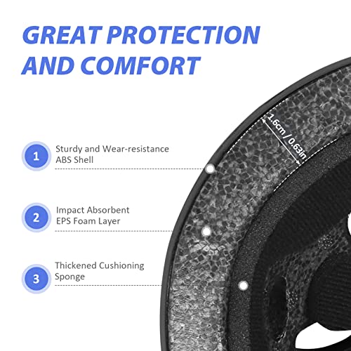 Skateboard Helmet Kids, Adjustable Skating Helmet,Breathable Abs Hard Shell Scooter Helmet For Multi-Sport Skateboarding Roller Skate Bmx Boys Girls Ages 5-14 Children And Teens #TOP1