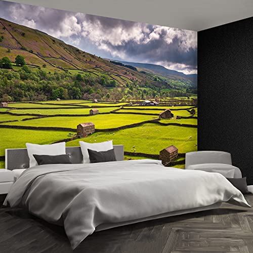 Papier peint adhésif protection murale 250x104cm décor moderne Champ du Yorkshire