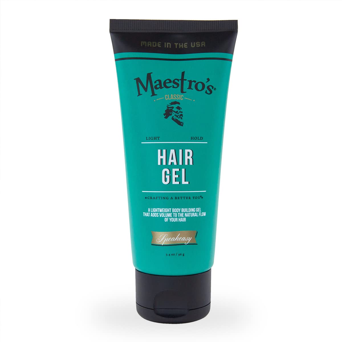 Maestro's Classic Hair Gel – Speakeasy Blend | Men's Medium Hold Styling Gel | Flake-Free & Lightweight | Classic Grooming with a Clean, Sophisticated Scent, 3.4 oz