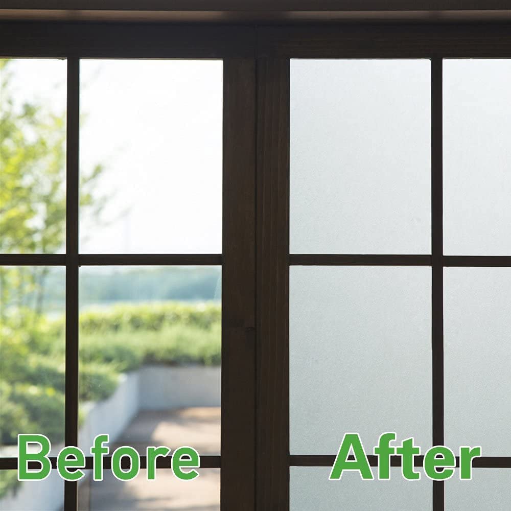 S2S Kulture Window Film Self Adhesive Privacy Glass Film for Glass Cabinet/Glass Partition/Sliding Window Decorative Window Film Home & Office Glass Door (16X48 Inch, Matt Frosted) 2