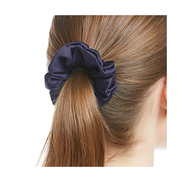 LilySilk-Silk-Hair-Scrunchies-for-FrizzBreakage-Prevention-100-Mulberry-Silk-Hair-Ties-No-Damage-Elastic-Silk-ponytail-Holders-1Pc-Charcoal-Purple LILYSILK Silk Hair Scrunchies for Frizz&Breakage Prevention, 100% Mulberry Silk Hair Ties No Damage, Elastic Silk ponytail Holders, 1Pc, Charcoal Purple