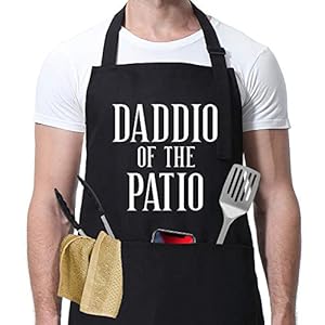 Miracu Grill Apron for Dad – Daddio of The Patio – Dad Gifts from Daughter, Son – Funny Birthday, Valentines Day Gifts…