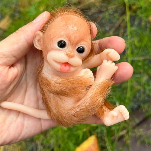 Mini Mono de Silicona de 13 cm Realista miniatura 4