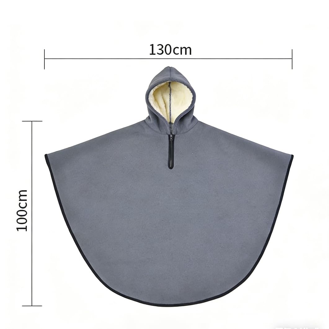 Poncho para Silla De Ruedas con Capucha y Felpa︱Manta Térmica De Cuerpo Completo para Adultos︱Cubierta Cálida De Invierno para Todo El Cuerpo︱ Manta Térmica De Viaje