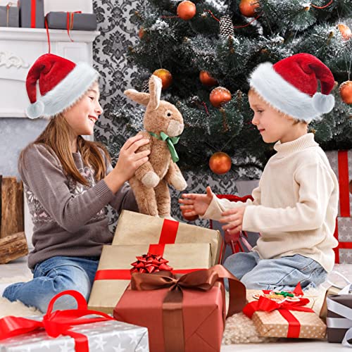Sohour Home Christmas Hat, Santa Hat Xmas Hat For Kids Holiday Velvet Comfort Unisex Christmas Hats Double Layer Extra Thicken Classic Fur For Christmas New Year Festive Party Ornaments #TOP2