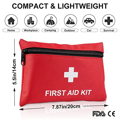 Image of 100-Piece First Aid Kit - Compact Portable Emergency Medical Supplies for Camping, Hiking, Travel, Car, Home & Office | Survival Gear for Outdoor Backpack, Vehicle, Dorm, Emergency Prep