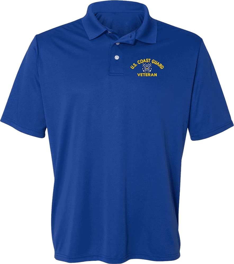 U.S. Coast Guard Logo Veteran Polyester Moisture Wicking Polo