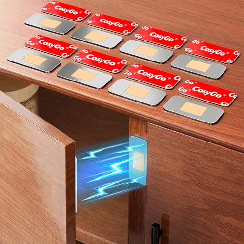 Image of 8Sets Extra Strong Magnetic Cabinet Door Catch, No-Drill Invisible Ultra Thin Cabinet Magnets for Closure, Drawer Magnets with Strong Adhesive to Stay Closed