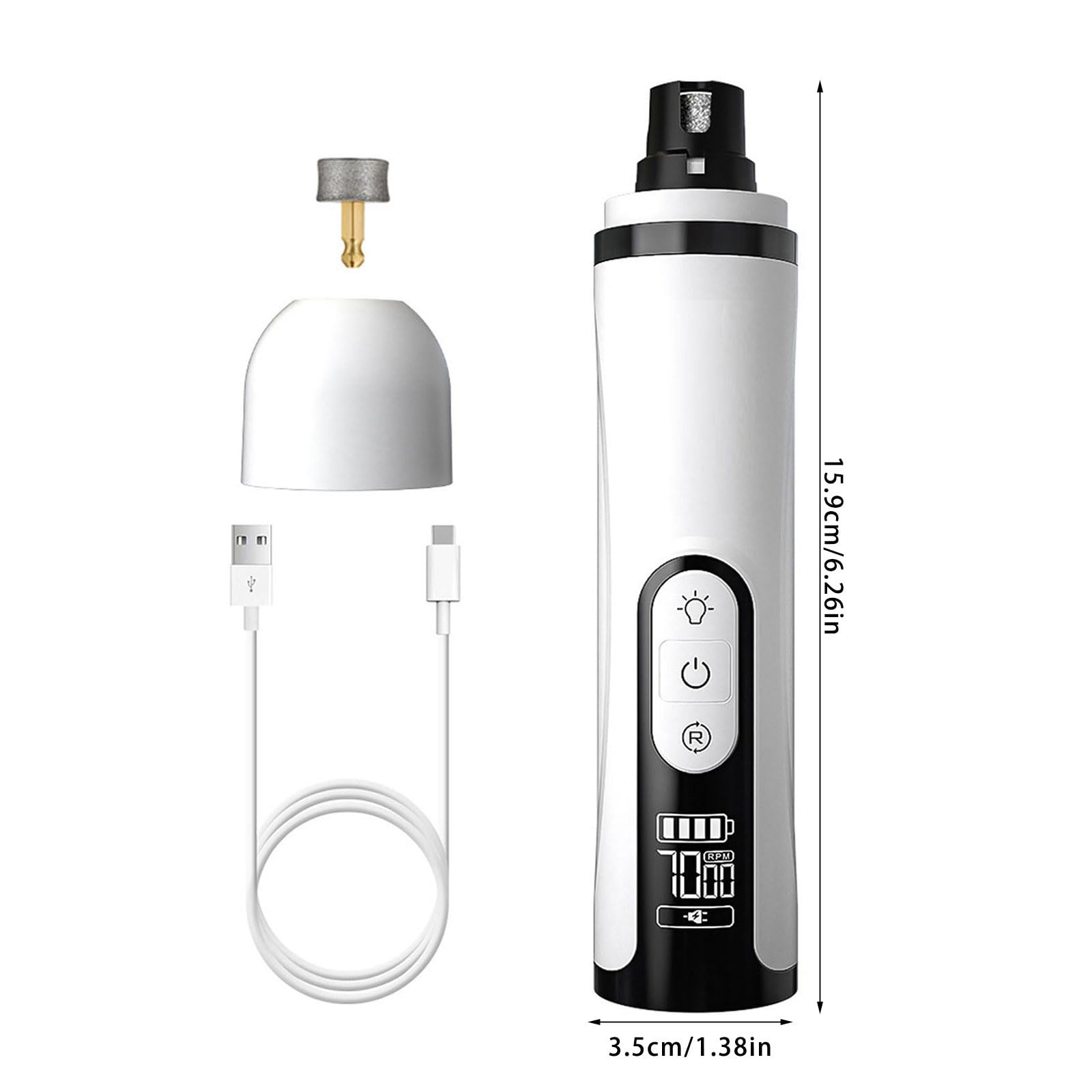 Silenzioso Ricaricabile Del Cane Chiodi Trimmer Con Motore A Basso Rumore E 3 Velocità Per Grooming Principianti Amichevole Pet Nail Grinder