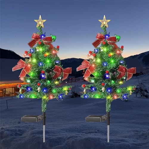 2pcs of solar christmas decoration tree light outdoor waterproof, 20led light solar garden...