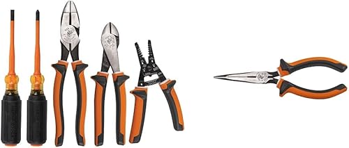 Miniatura 1 de Klein Tools 94130 - Juego de herramientas de destornillador aislado de 1000 V y alicates 2037EINS Linemans, cortadores laterales de nariz larga, 7