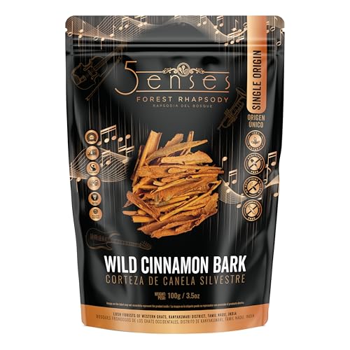 5Senses Wild Cinnamon Bark, Whole Cinnamon Spice, Indian Origin, 100g