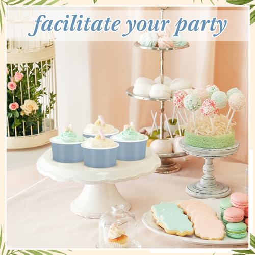 Image of Maxdot 120pcs 3 oz Dessert Cups, Disposable Ice Cream Cups, Paper Frozen Yogurt Bowls, for Hot and Cold Foods, Suitable for Gelato or Mousse (Gray Blue)
