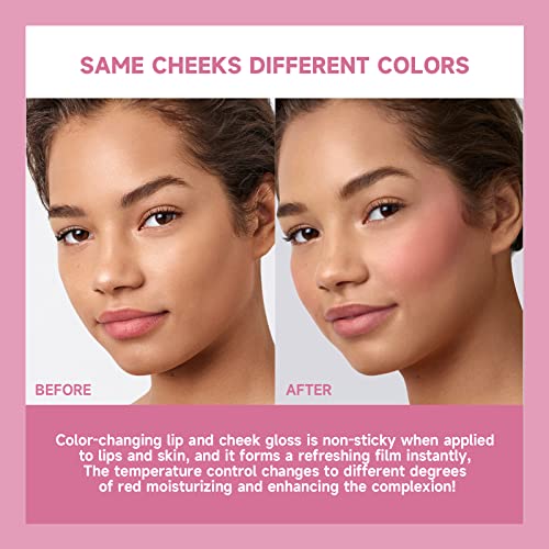Rosarden Color Changing Blush -Multi-Use Cream Blush For Cheek, Lips And Eyelid - Waterproof & Long Lasting Color Changing Blush Oil - Clear Blush Color Changing For Glossy Finish Blush Makeup #TOP3