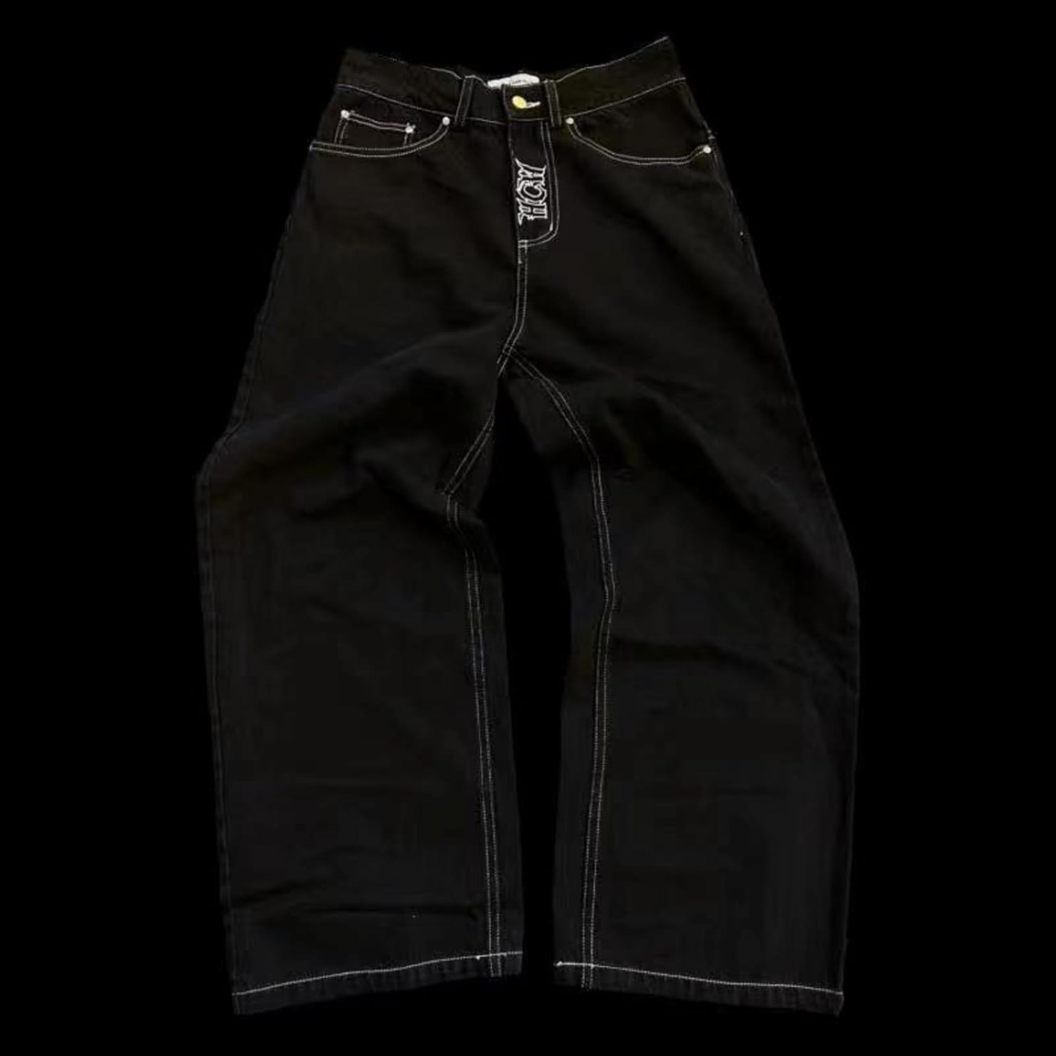 Y2K Streetwear Loose Jeans Men's Hip-hop Printed Gothic Pants high Waist Wide Leg Harajuku Hip-hop Wide Leg Pants