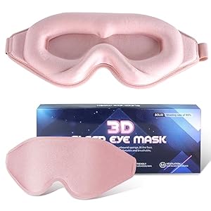 Sleep Mask for Men Women,Upgraded 3D Deep Contoured Eye Covers for Sleeping with Adjustable Strap,Block Out Light, Soft Comfort Eye Shade Cover for Travel Yoga Nap (1pcs, Pink)