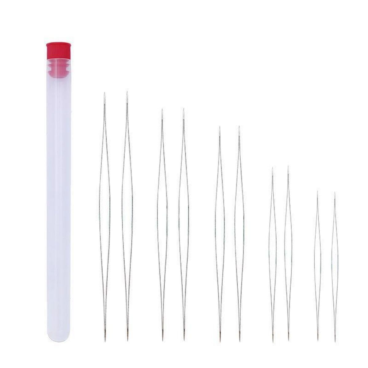 Hrlork 10 Pcs/ 5 Size Beading Needles Big Eye Bead Needles Beads Needles Beading Tool For Jewelry Making Diy Bracelets Necklace (5.8Cm, 7.5Cm, 10.2Cm, 11.5Cm, 12.7Cm)