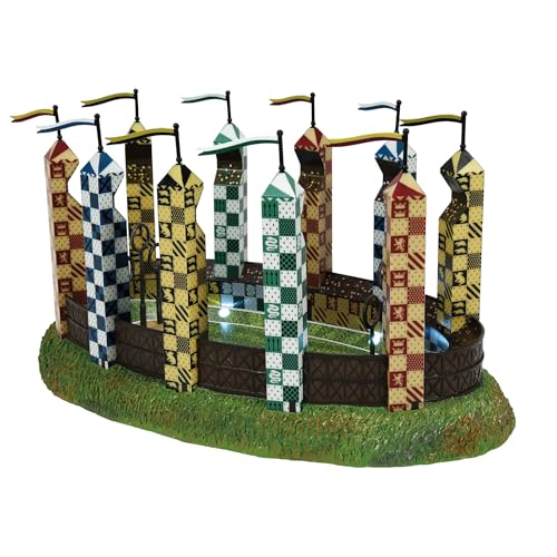 Image of Department 56 Harry Potter Village Accessories The Quidditch Pitch Lit Figurine, 5.63 Inch, Multicolor
