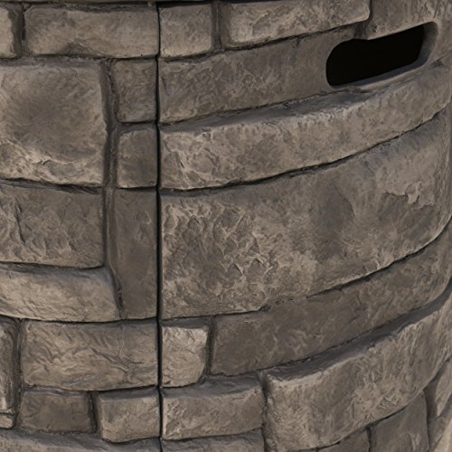 Christopher Knight Home Angeles Outdoor Circular Fire Pit - 40,000 Btu, Grey #TOP4