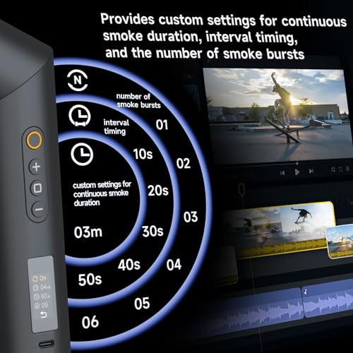 COLBOR Nebelmaschine CF5 Cine Flare mit Lichtern, 25 Stufen Dichte, kabellose Fernbedienung, Rauchmaschine, Fotografie f r Streaming, Partys, Hochzeiten, B hne, inklusive externem flexiblem Schlauch