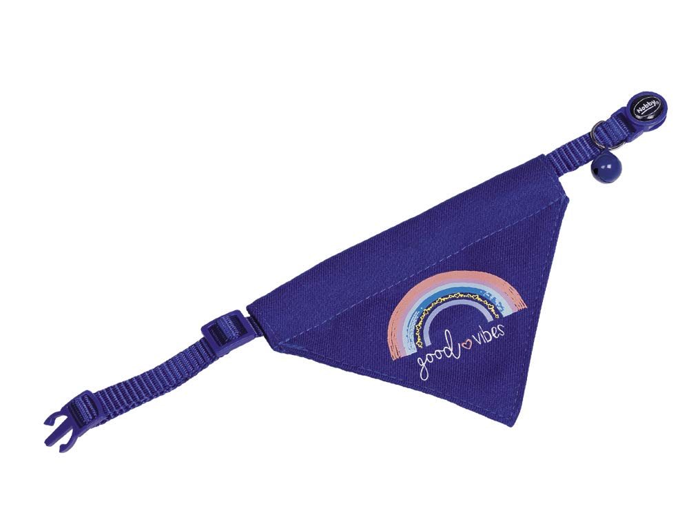 Nobby Good Vibes Cat Collar with Cloth Blue